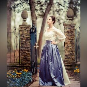 Rare Chanel Edwardian purple satin maxi skirt